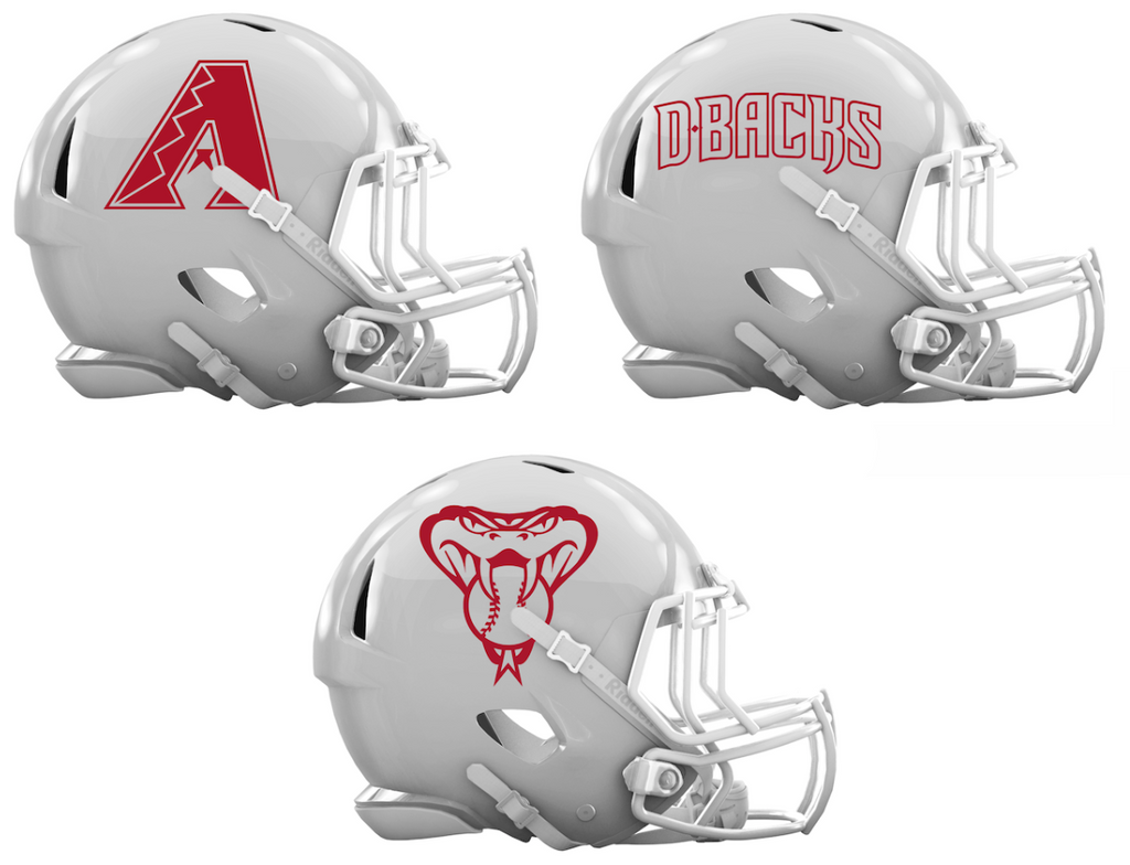 Arizona Diamondbacks Custom Concept White Mini Riddell Speed Football Helmet