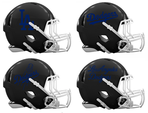 Los Angeles Dodgers Custom Concept Black Mini Riddell Speed Football Helmet - SportsJewelryProShop
