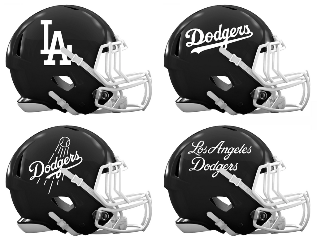 Los Angeles Dodgers Custom Concept Black Mini Riddell Speed Football Helmet - SportsJewelryProShop