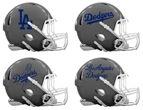 Los Angeles Dodgers Custom Concept Gray Mini Riddell Speed Football Helmet - SportsJewelryProShop
