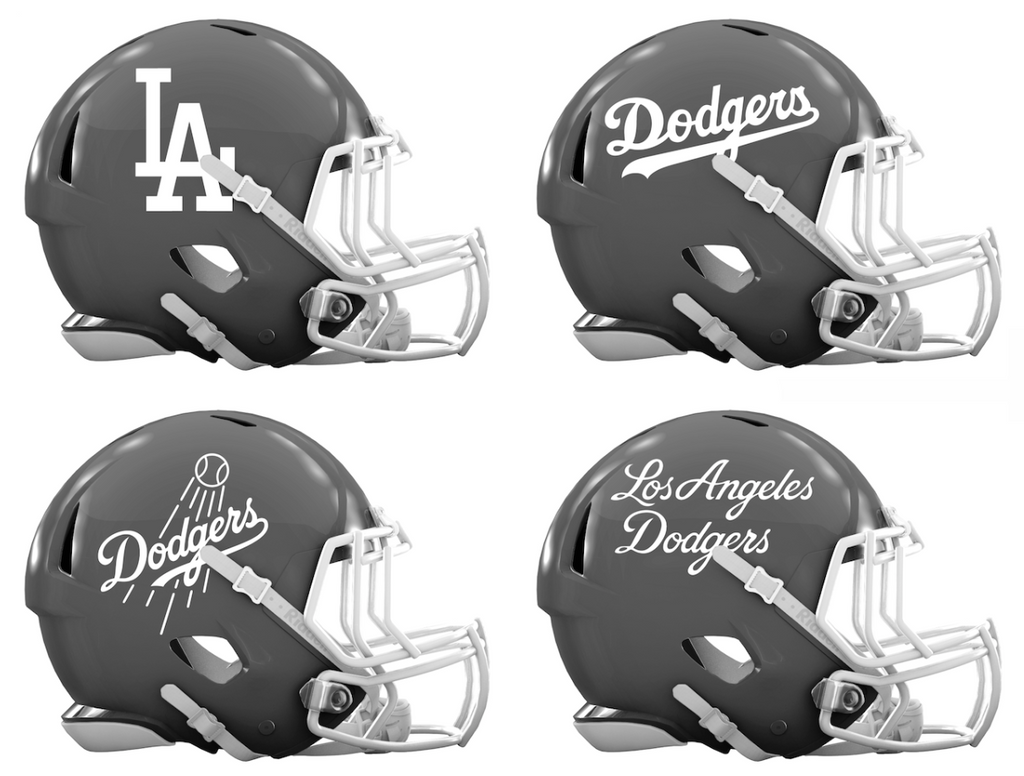 Los Angeles Dodgers Custom Concept Gray Mini Riddell Speed Football Helmet - SportsJewelryProShop