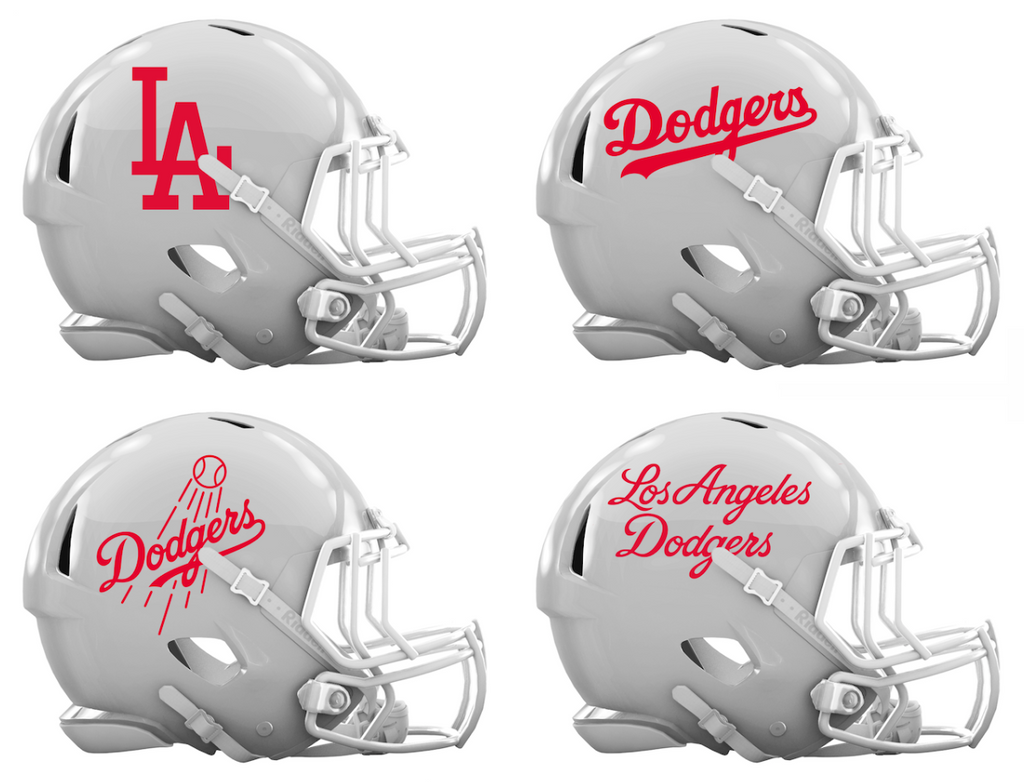 Los Angeles Dodgers Custom Concept White Mini Riddell Speed Football Helmet - SportsJewelryProShop