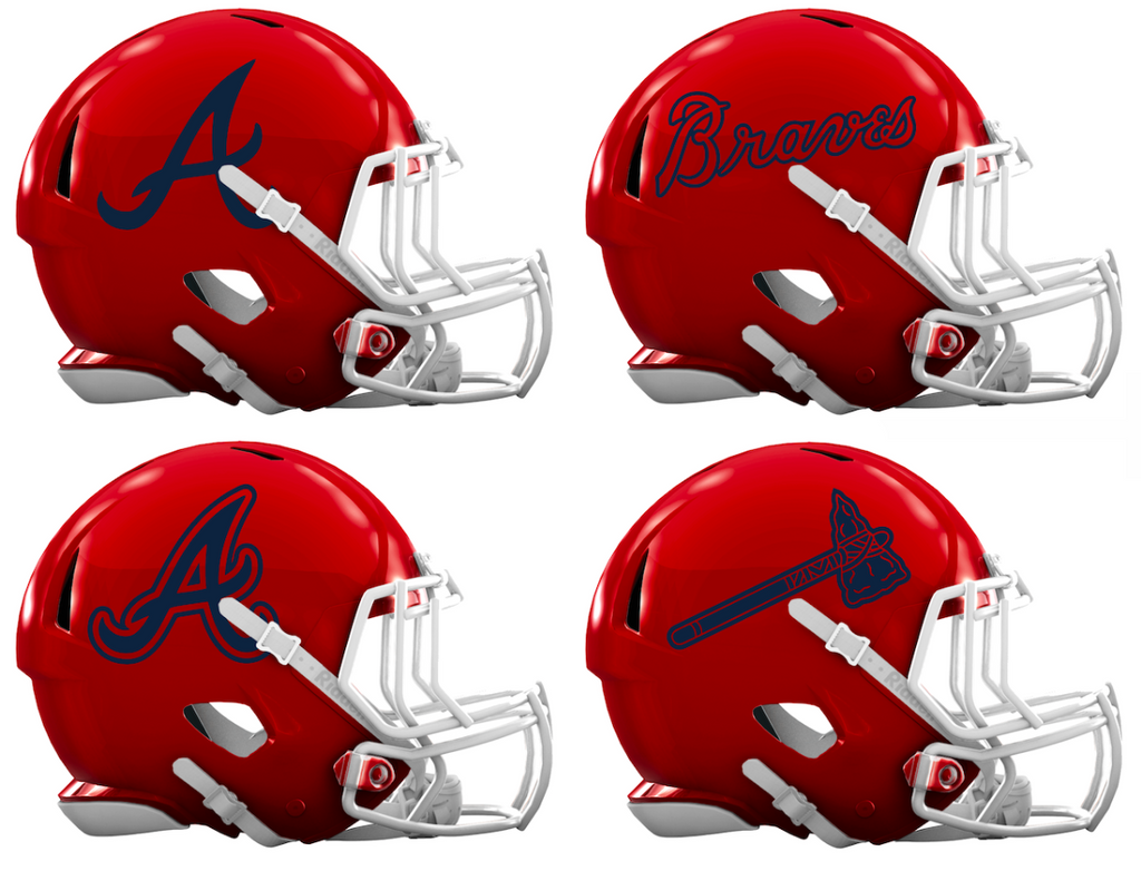 Atlanta Braves Custom Concept Red Mini Riddell Speed Football Helmet