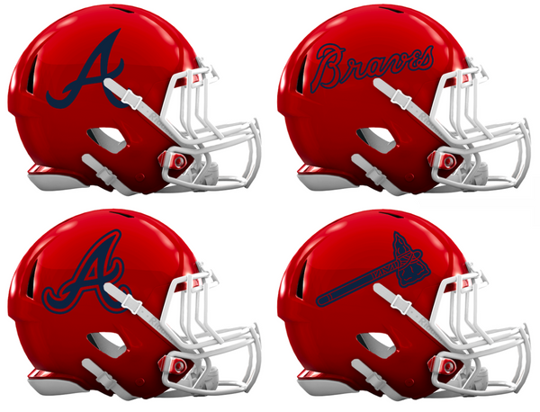 Atlanta Braves Custom Concept Red Mini Riddell Speed Football Helmet