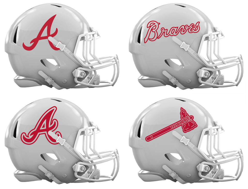 Atlanta Braves Custom Concept White Mini Riddell Speed Football Helmet