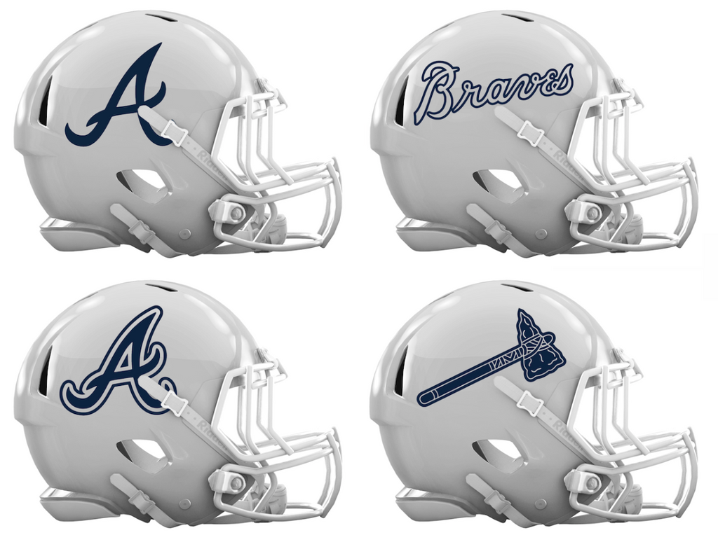 Atlanta Braves Custom Concept White Mini Riddell Speed Football Helmet