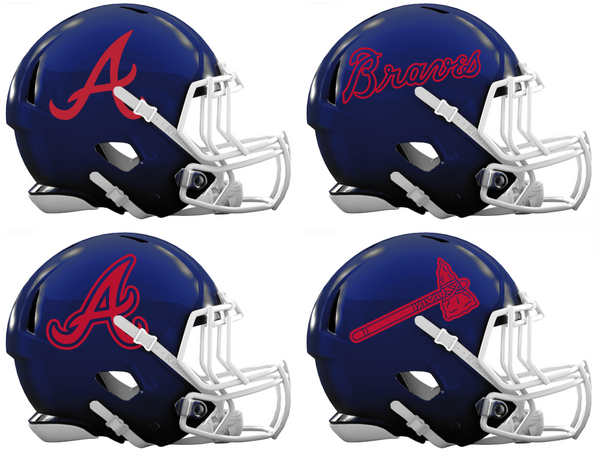Atlanta Braves Custom Concept Navy Blue Mini Riddell Speed Football Helmet