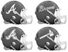 Atlanta Braves Custom Concept Gray Mini Riddell Speed Football Helmet