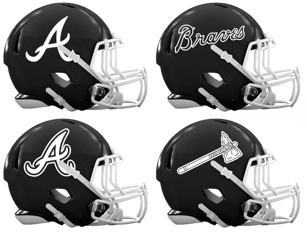 Atlanta Braves Custom Concept Black Mini Riddell Speed Football Helmet