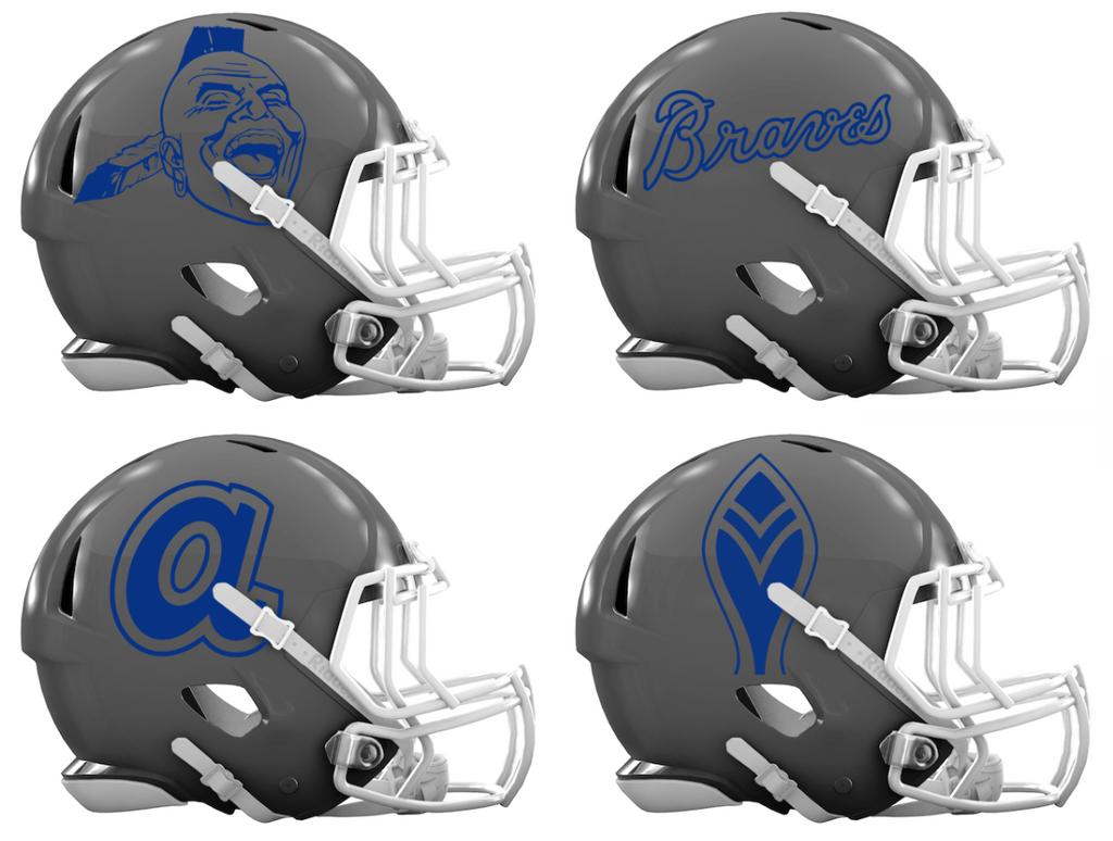 Atlanta Braves Retro Throwback Custom Concept Gray Mini Riddell Speed Football Helmet