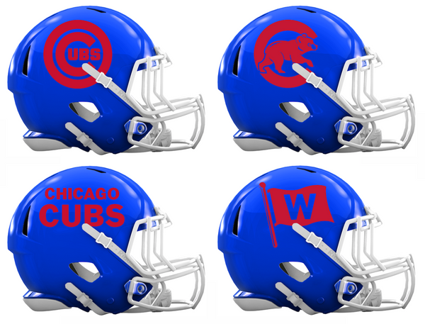 Chicago Cubs Custom Concept Royal Blue Mini Riddell Speed Football Helmet