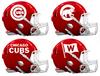 Chicago Cubs Custom Concept Red Mini Riddell Speed Football Helmet