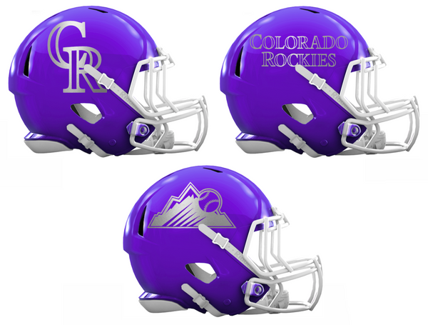 Colorado Rockies Custom Concept Purple Mini Riddell Speed Football Helmet - SportsJewelryProShop