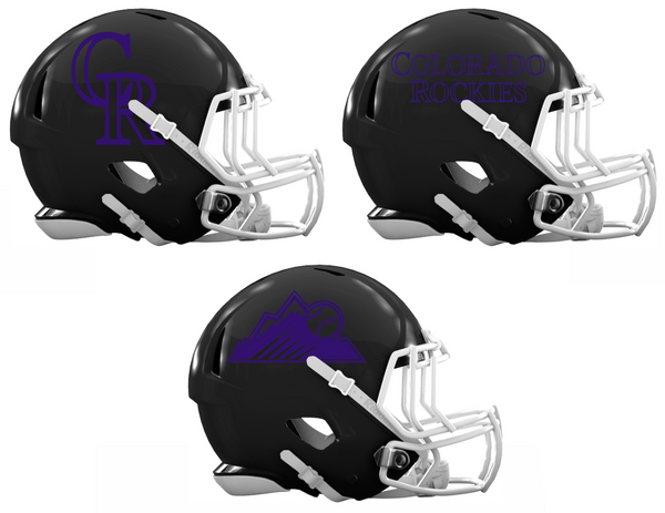 Colorado Rockies Custom Concept Black Mini Riddell Speed Football Helmet