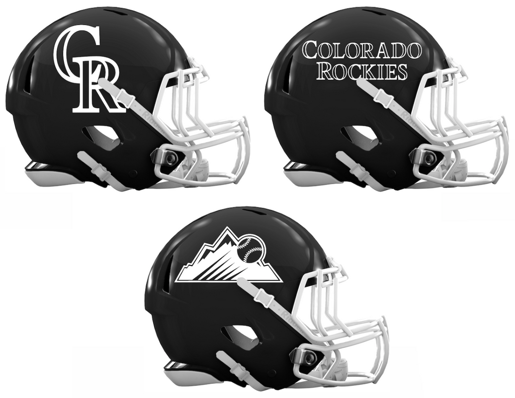 Colorado Rockies Custom Concept Black Mini Riddell Speed Football Helmet - SportsJewelryProShop