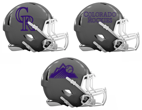 Colorado Rockies Custom Concept Gray Mini Riddell Speed Football Helmet - SportsJewelryProShop