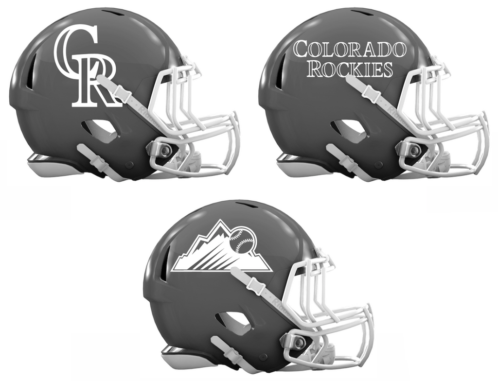 Colorado Rockies Custom Concept Gray Mini Riddell Speed Football Helmet - SportsJewelryProShop