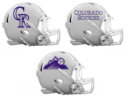 Colorado Rockies Custom Concept White Mini Riddell Speed Football Helmet - SportsJewelryProShop