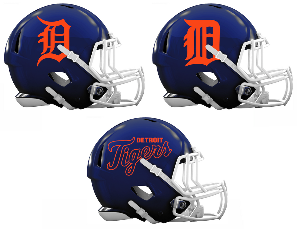 Detroit Tigers Custom Concept Navy Blue Mini Riddell Speed Football Helmet