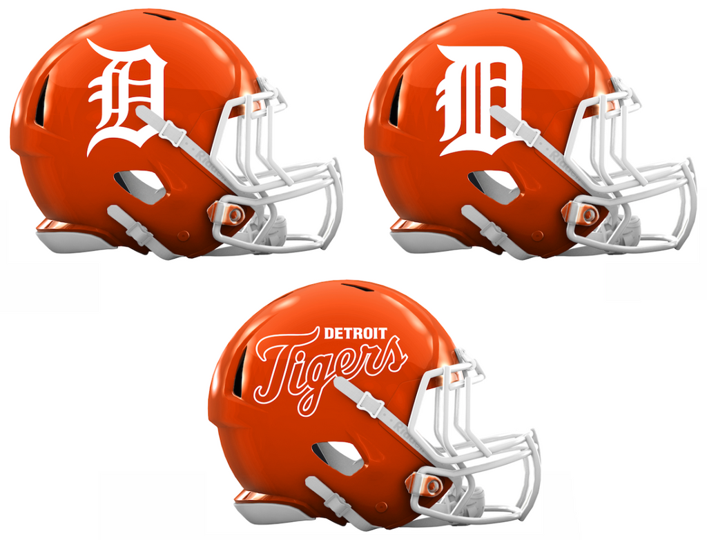 Detroit Tigers Custom Concept Orange Mini Riddell Speed Football Helmet - SportsJewelryProShop