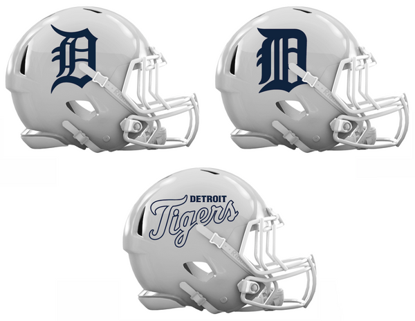Detroit Tigers Custom Concept White Mini Riddell Speed Football Helmet - SportsJewelryProShop