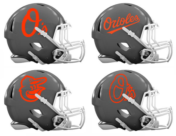 Baltimore Orioles Custom Concept Gray Mini Riddell Speed Football Helmet - SportsJewelryProShop