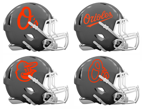 Baltimore Orioles Custom Concept Gray Mini Riddell Speed Football Helmet - SportsJewelryProShop