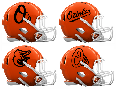 Baltimore Orioles Custom Concept Orange Mini Riddell Speed Football Helmet - SportsJewelryProShop
