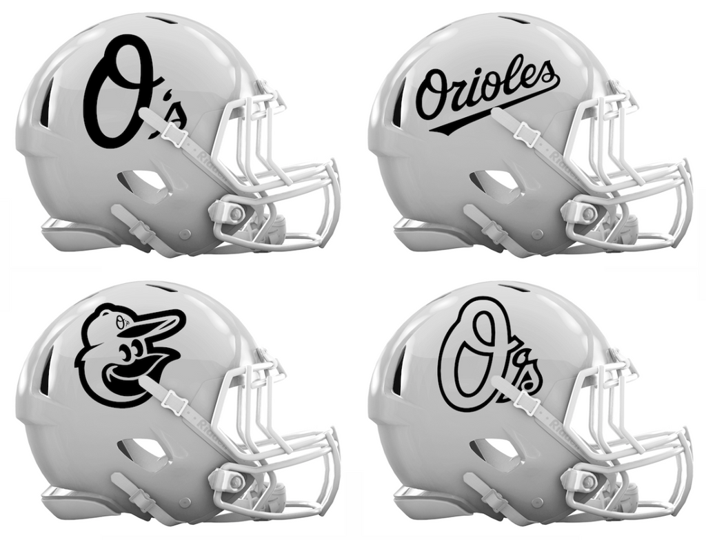 Baltimore Orioles Custom Concept White Mini Riddell Speed Football Helmet