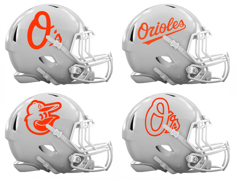 Baltimore Orioles Custom Concept White Mini Riddell Speed Football Helmet - SportsJewelryProShop