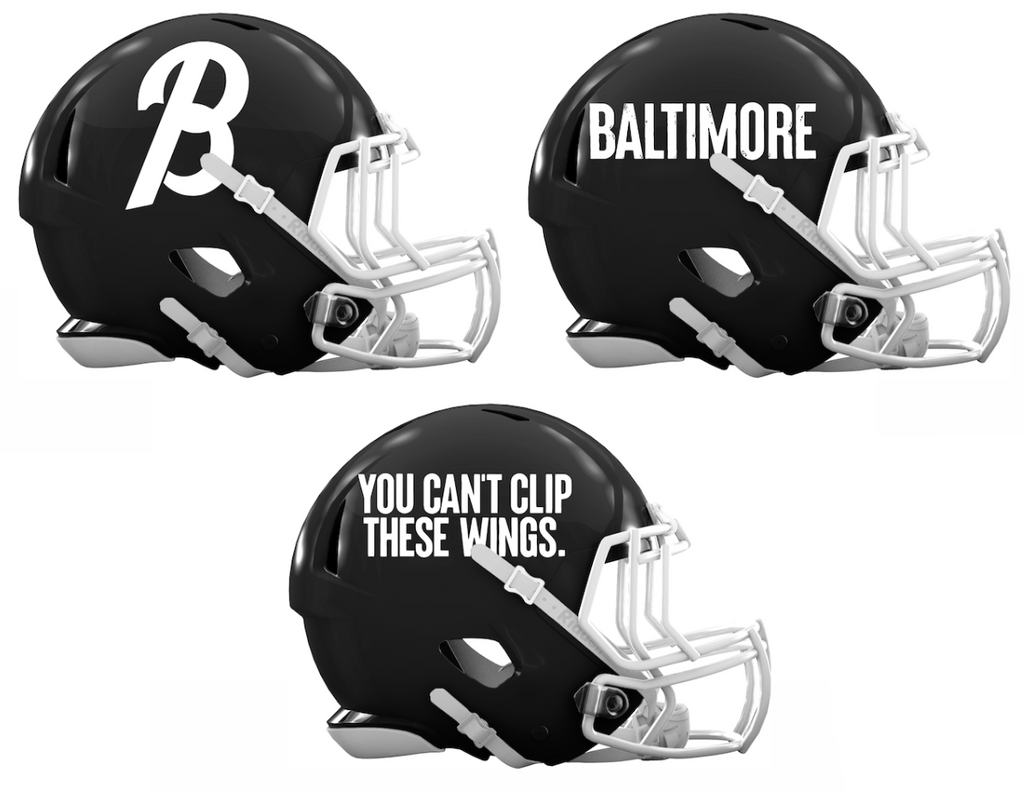 Baltimore Orioles City Connect Custom Concept Black Mini Riddell Speed Football Helmet - SportsJewelryProShop