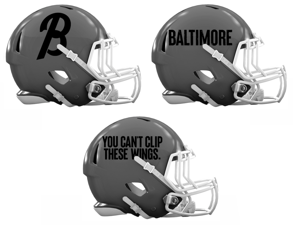 Baltimore Orioles City Connect Custom Concept Gray Mini Riddell Speed Football Helmet