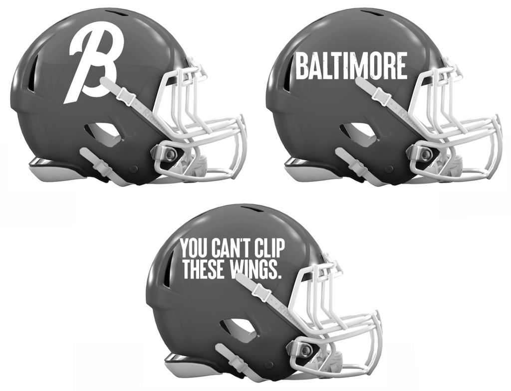 Baltimore Orioles City Connect Custom Concept Gray Mini Riddell Speed Football Helmet - SportsJewelryProShop