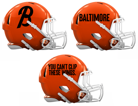 Baltimore Orioles City Connect Custom Concept Orange Mini Riddell Speed Football Helmet - SportsJewelryProShop