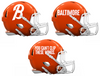 Baltimore Orioles City Connect Custom Concept Orange Mini Riddell Speed Football Helmet