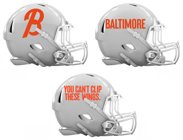 Baltimore Orioles City Connect Custom Concept White Mini Riddell Speed Football Helmet - SportsJewelryProShop