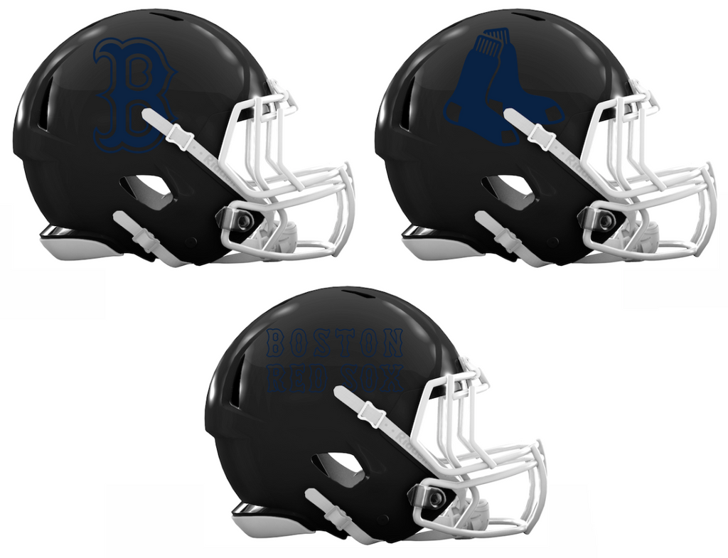 Boston Red Sox Custom Concept Black Mini Riddell Speed Football Helmet - SportsJewelryProShop