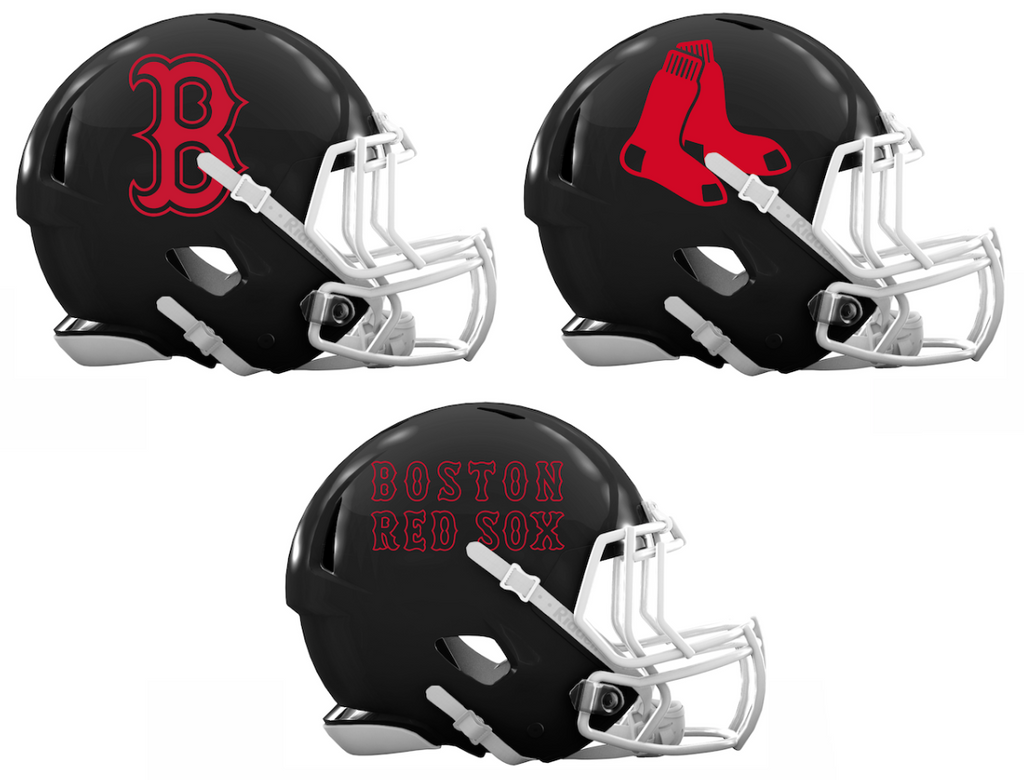 Boston Red Sox Custom Concept Black Mini Riddell Speed Football Helmet