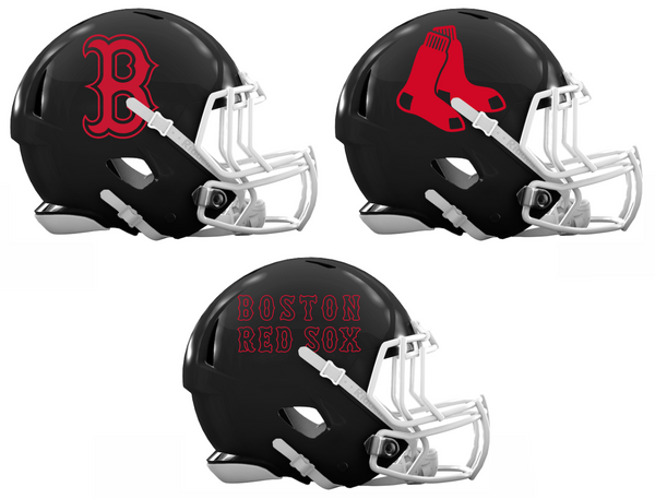 Boston Red Sox Custom Concept Black Mini Riddell Speed Football Helmet - SportsJewelryProShop