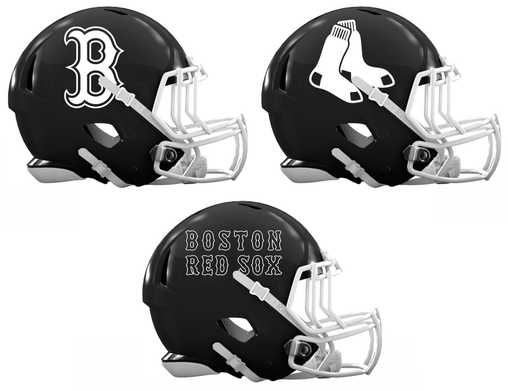 Boston Red Sox Custom Concept Black Mini Riddell Speed Football Helmet - SportsJewelryProShop