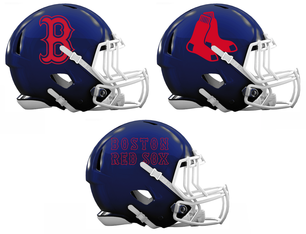 Boston Red Sox Custom Concept Navy Blue Mini Riddell Speed Football Helmet