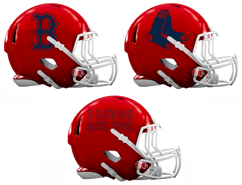 Boston Red Sox Custom Concept Red Mini Riddell Speed Football Helmet