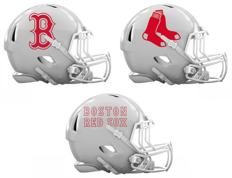 Boston Red Sox Custom Concept White Mini Riddell Speed Football Helmet - SportsJewelryProShop