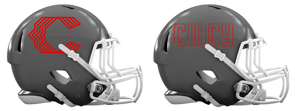Cincinnati Reds City Connect Custom Concept Gray Mini Riddell Speed Football Helmet - SportsJewelryProShop