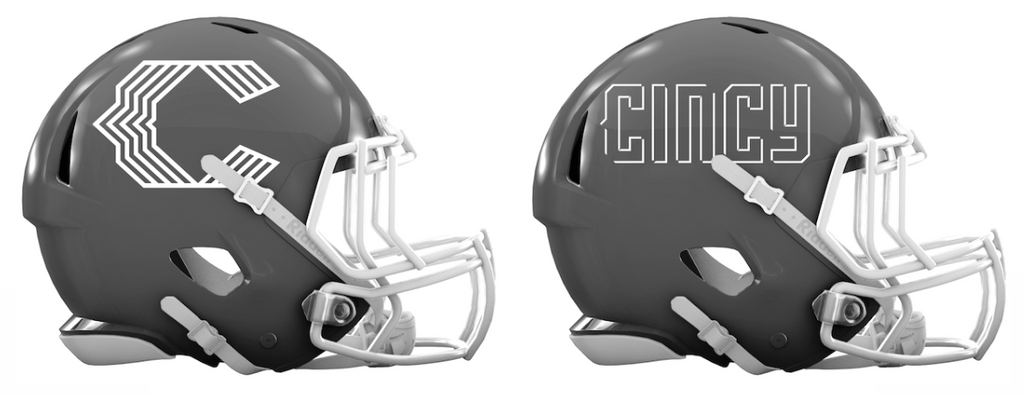 Cincinnati Reds City Connect Custom Concept Gray Mini Riddell Speed Football Helmet - SportsJewelryProShop