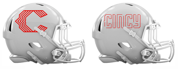 Cincinnati Reds City Connect Custom Concept White Mini Riddell Speed Football Helmet - SportsJewelryProShop