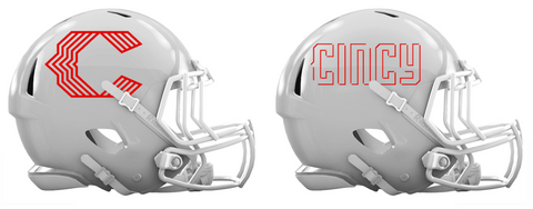 Cincinnati Reds City Connect Custom Concept White Mini Riddell Speed Football Helmet - SportsJewelryProShop