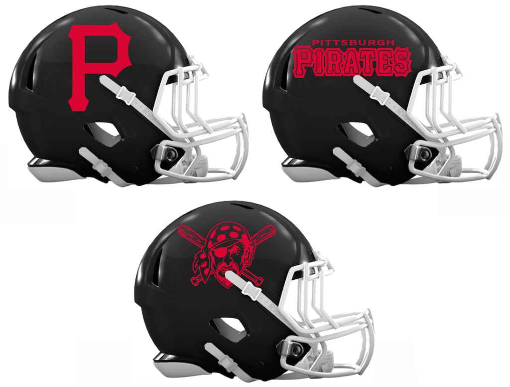 Pittsburgh Pirates Custom Concept Black Mini Riddell Speed Football Helmet - SportsJewelryProShop