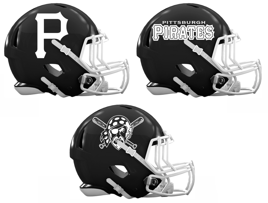 Pittsburgh Pirates Custom Concept Black Mini Riddell Speed Football Helmet - SportsJewelryProShop