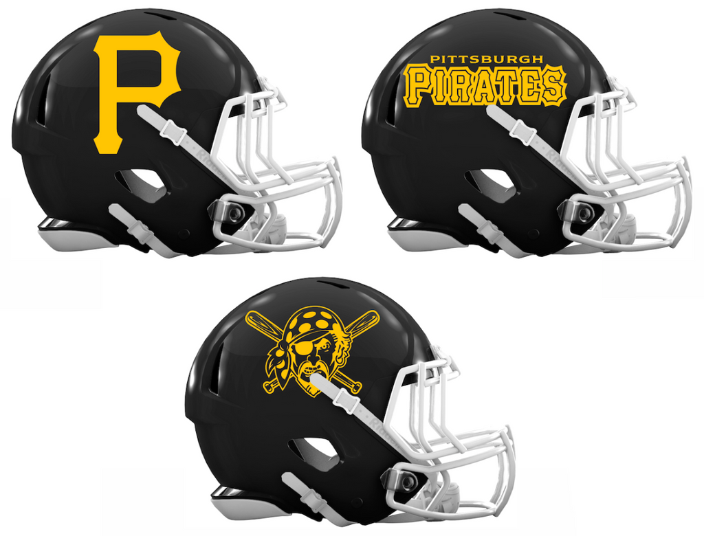 Pittsburgh Pirates Custom Concept Black Mini Riddell Speed Football Helmet